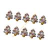 10Pcs Festival Tree Beads Hand Painted Glass Beads For Christmas Tree Decoration Bracelets Jewelry Accessories 55KF