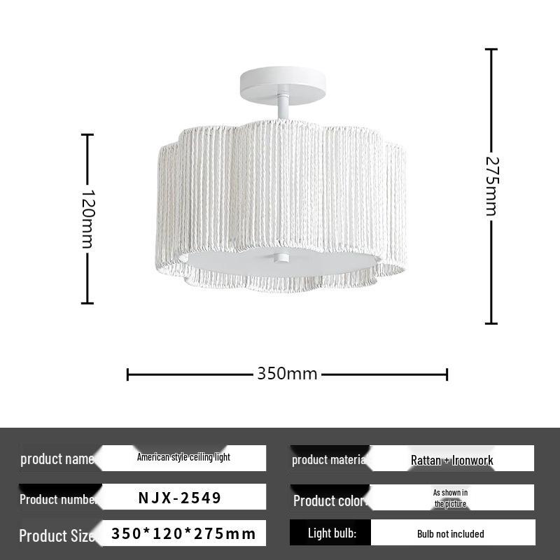 Bohemian Rattan Ceiling Light for European-Style Bedrooms & Hallways