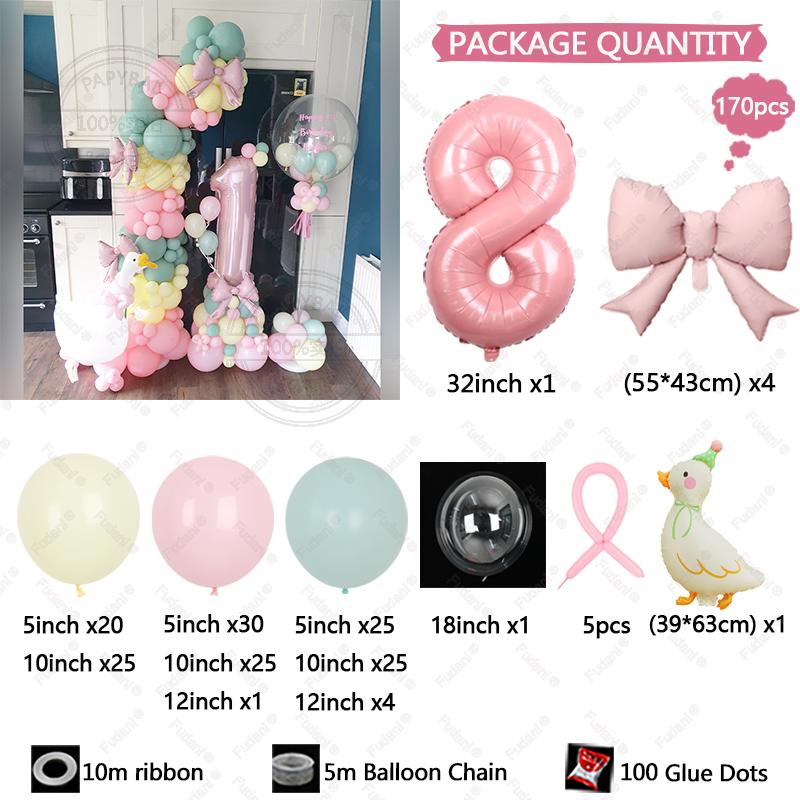 170Pcs Pastel Rainbow Balloon Arch Garland Kit 1st Birthday Party Latex Balloon Arch Baby Shower Air Globos Decorations Supplies 32inch