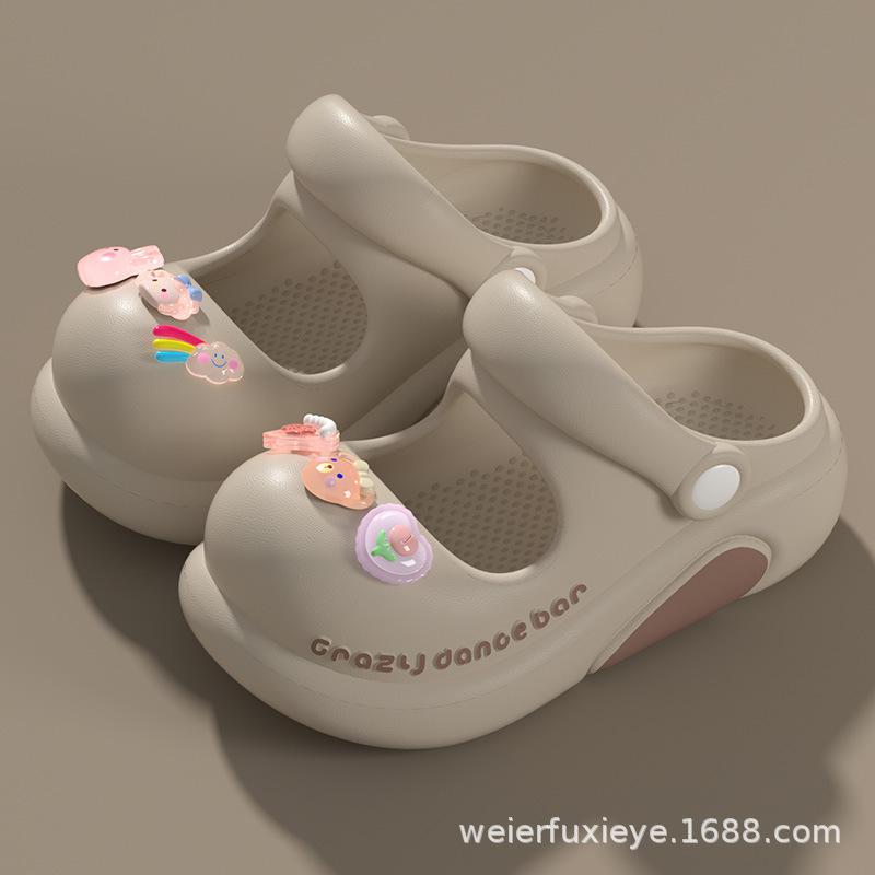 Cartoon cute children's summer sandals for boys and girls, indoor and outdoor non-slip soft-soled toddler clogs
