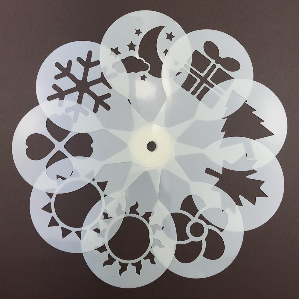 Cappuccino Templates Coffee Stencils Powdered Sieve Tools Coffee Printing Model Foam Spray Mold