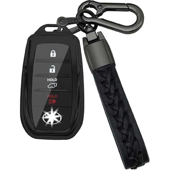 for Toyota Key fob Cover,case with chain,Tpu 360 Degree Protection Key Case compatible with - Venza,RAV4 Prime,Sienna,Land чёрный