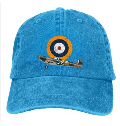 Popular washed old baseball cap World War II Spitfire fighter print sunshade cap sun cap