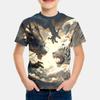 Children's Boy's Clothing Colored Dragons 3D Print Graphic T Shirts Outdoor O-Neck Summer Short Sleeves Top Clothes for Children