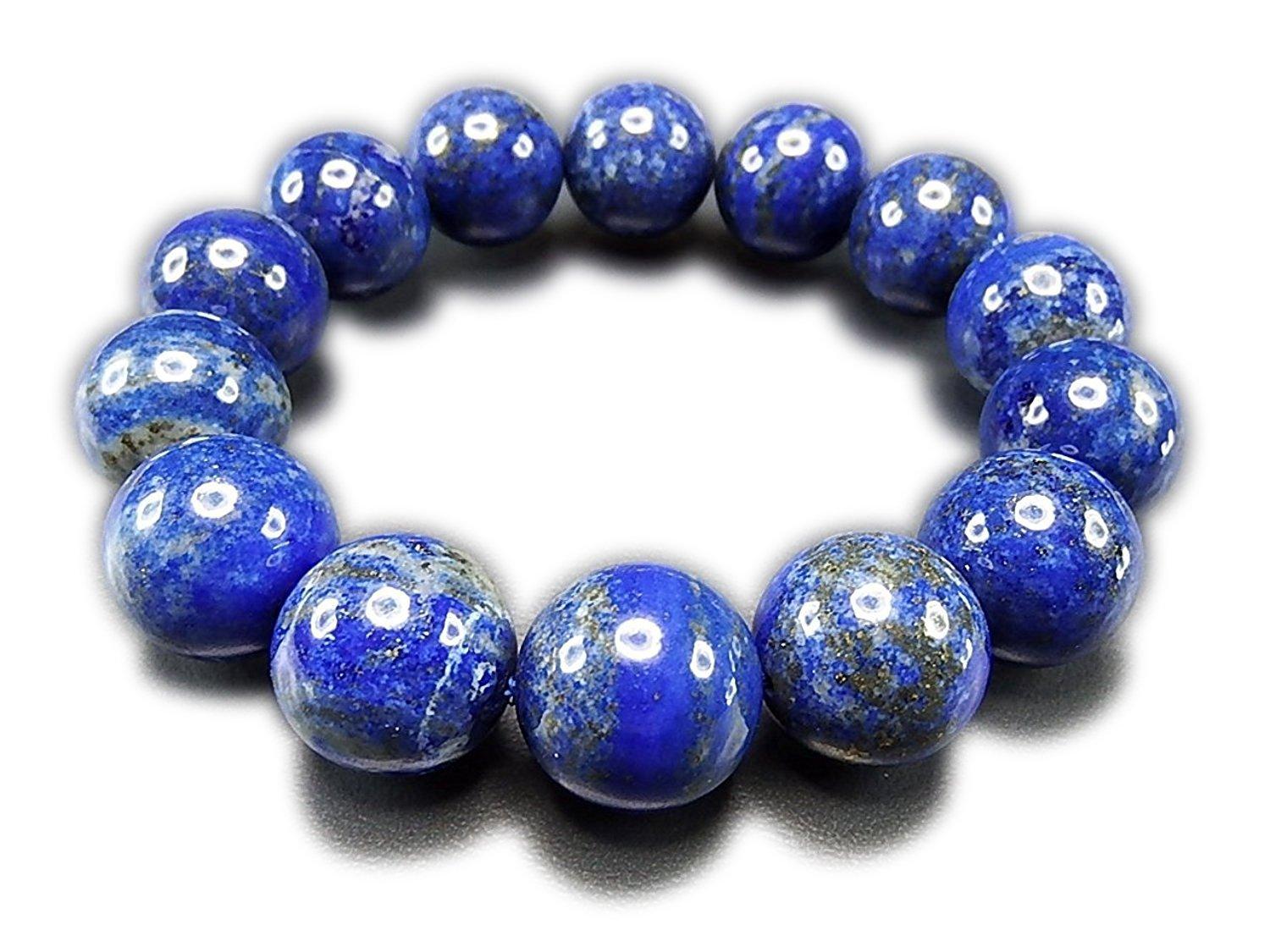 

[Каменный город] Браслет из лазурита класса ААА, Неокрашенный, Натуральный камень, Очень большой, 16 мм, Осколки неба, Прибл.. 183мм (Мужской размер LL+)