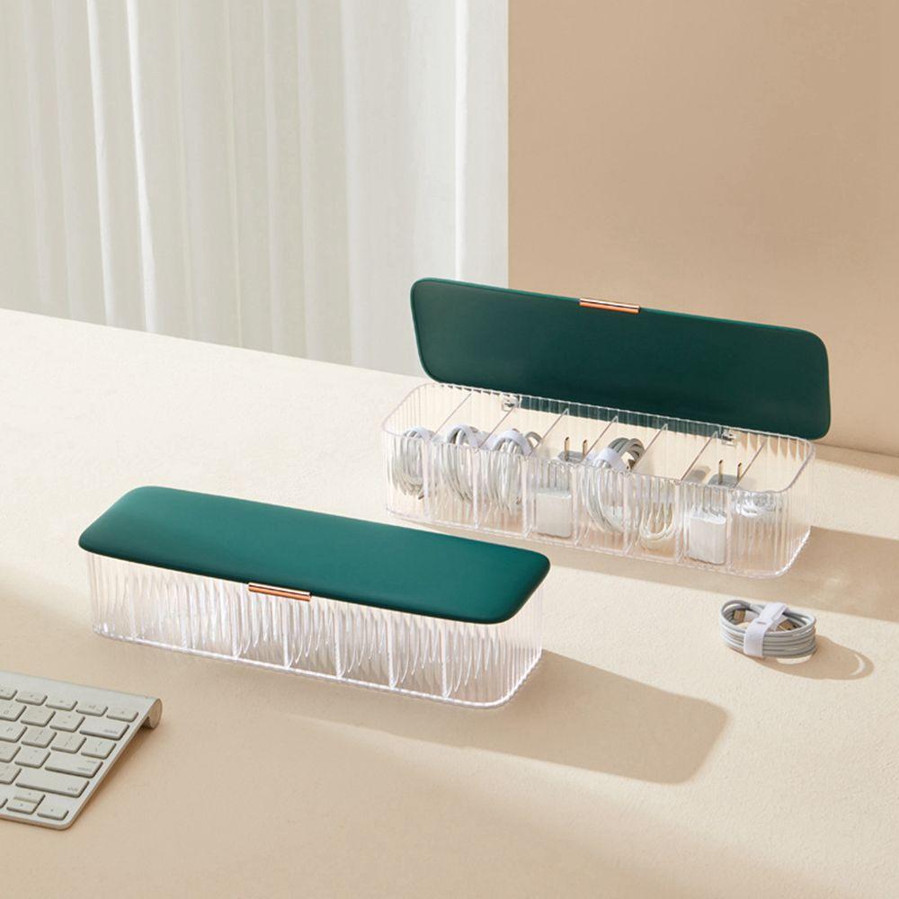 Partitioned Storage Plastic Power Wire Bin Data Line Organizer Cable Holder Charging Plug Case