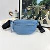 Zippered waist bag for ladies  high-quality denim bags  pendular and leisure  versatile and leisure