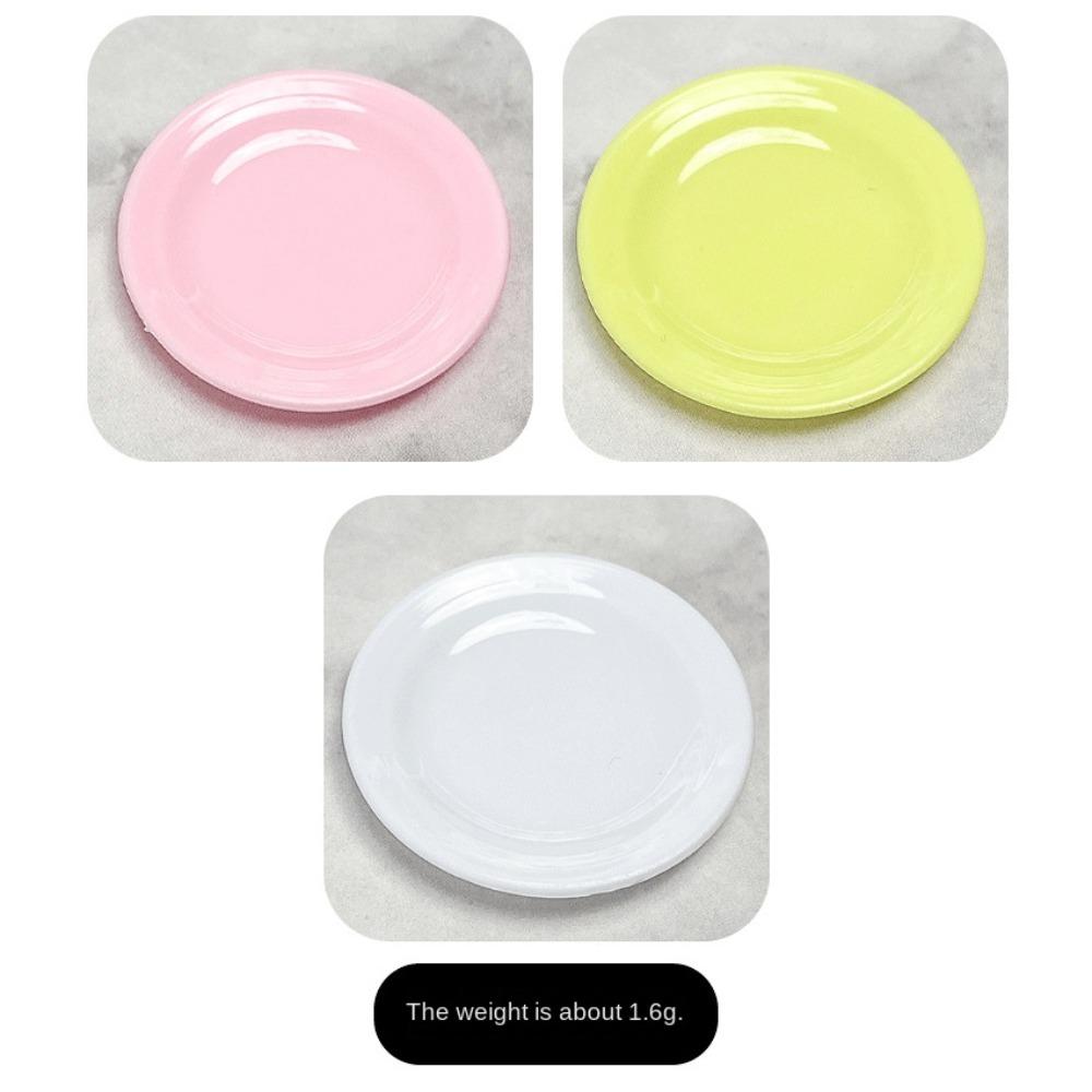 5Pcs Tableware Plastic Mini Food Plates Miniatures Miniature Colorful Dinner Plates Dollhouse