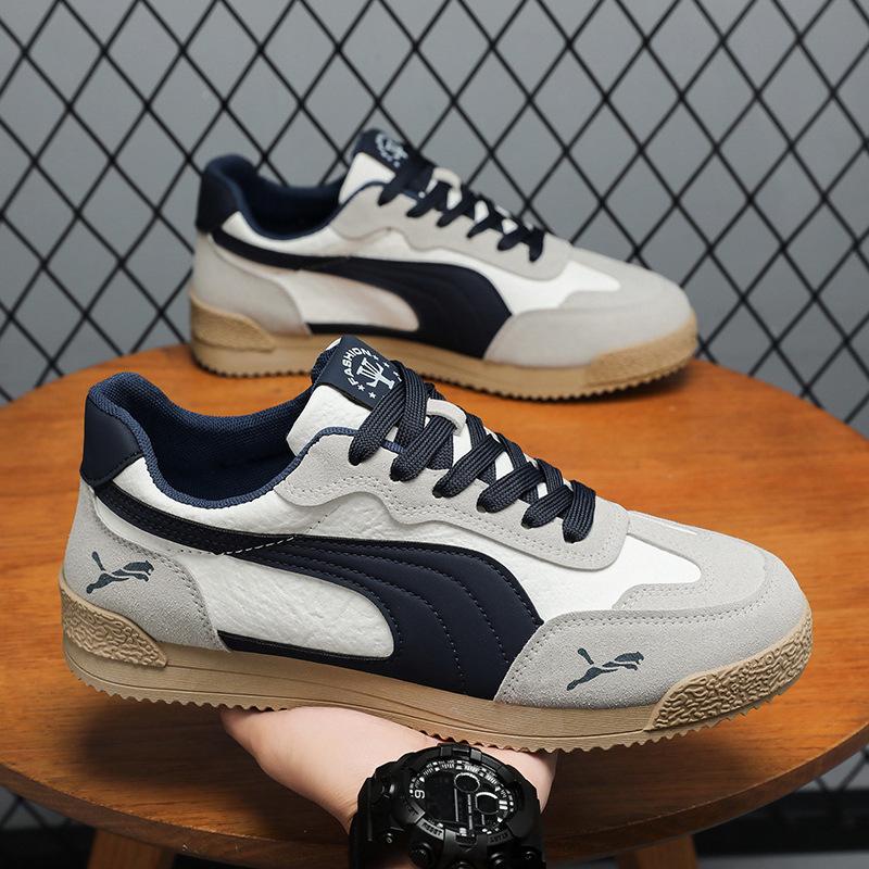 2025 Spring Men's Fashionable Retro Platform Sneakers - Breathable, Comfortable, Versatile, Trendy, Plus Sizes Available