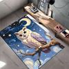 Owl Under Starry Night Carpet Yoga Living Room Room Decor Children's Crawling Mat Doormat Area Rug Games Mat