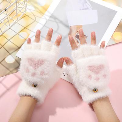 Flip Up Down Top Fingerless Mitten Gloves Cute Gloves Winter Warm Gloves