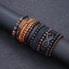 12Pcs Vintage Woven Leather Bracelet Set For Men Women Fashion 8 Shape Tiger's Eye Braided Bracelets Daily Wear Punk Jewelry New