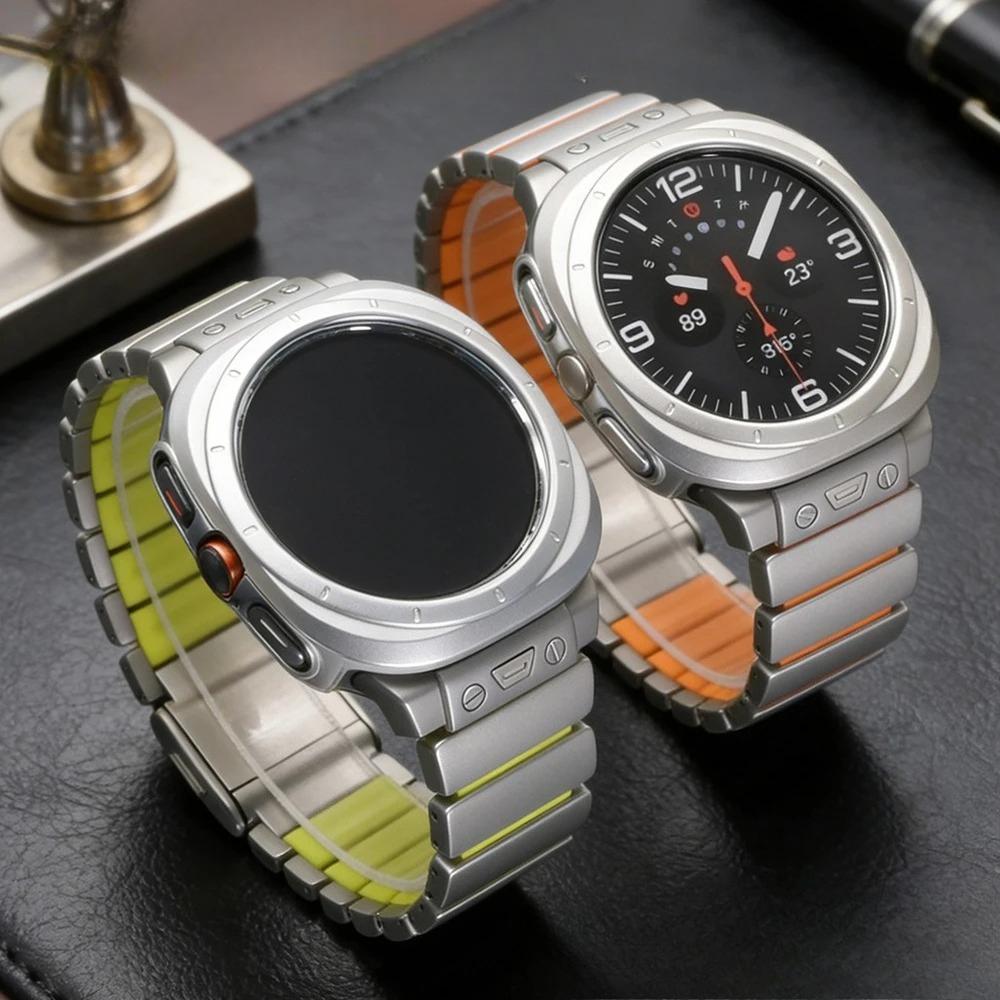 No Gaps Titanium Band for Samsung Galaxy Watch Ultra 2025 2024 Rubber Strap For GALAXY WATCH ULTRA 47mm Metal Bracelet Watchband