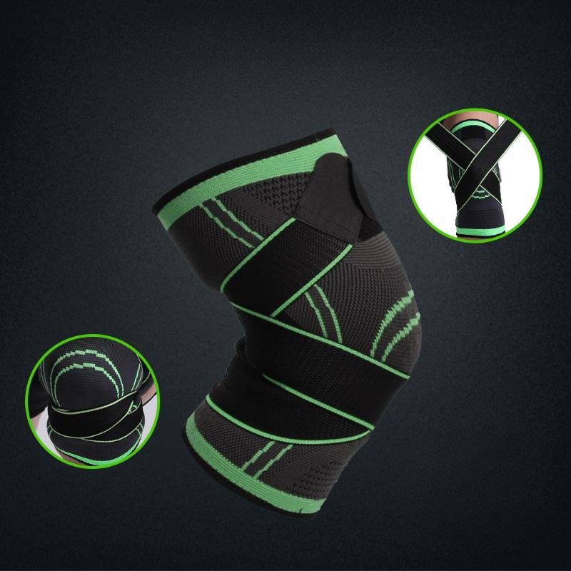 1PCS Athletic Kneepad Men Pressurized Elastic Knee Pads Support Fitness Gear Basketball Volleyball Brace Protector Knee Brace