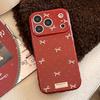 Simple Bow for Apple 17 Mobile Phone Case Iphone16promax Retro Burgundy 15 Anti-drop 13 Soft 14