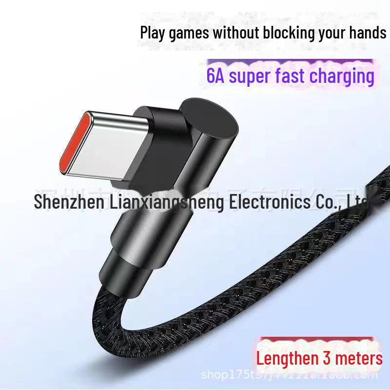 66W 3m Android TYPE-C Fast Charging Chicken Artifact Elbow Cable