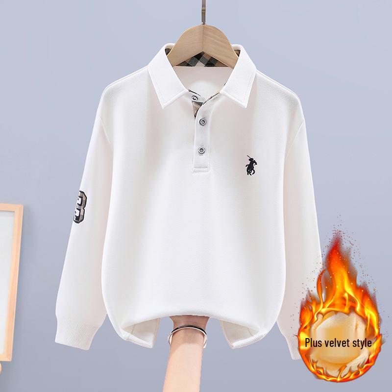 

Стильная корейская толстовка-поло с лацканами для мальчиков - Весенняя мода для подростков 160cm