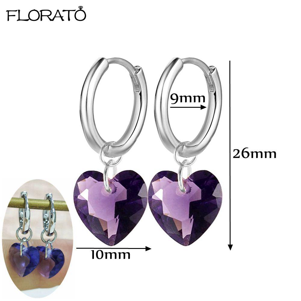 925 Silver Needle Elegant Purple Earrings Exquisite Small Hoop Earrings for Women Fashion Puncture Jewelry Accessories