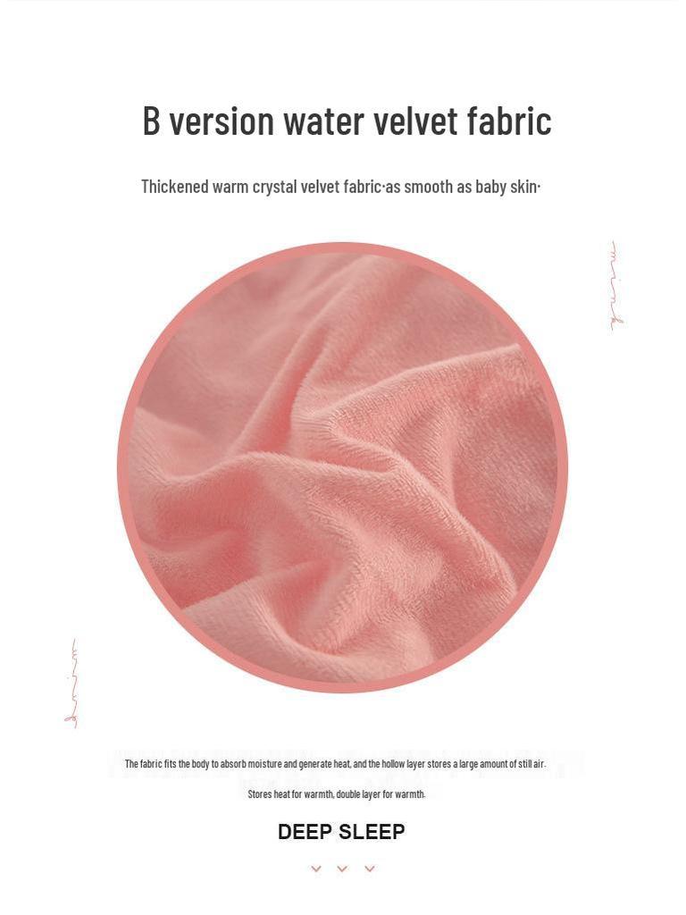 Set Plapumă Pluș Stil Prințesă Catifea Nurcă: Lenjerie de pat caldă, îngroșată, de culoare solidă