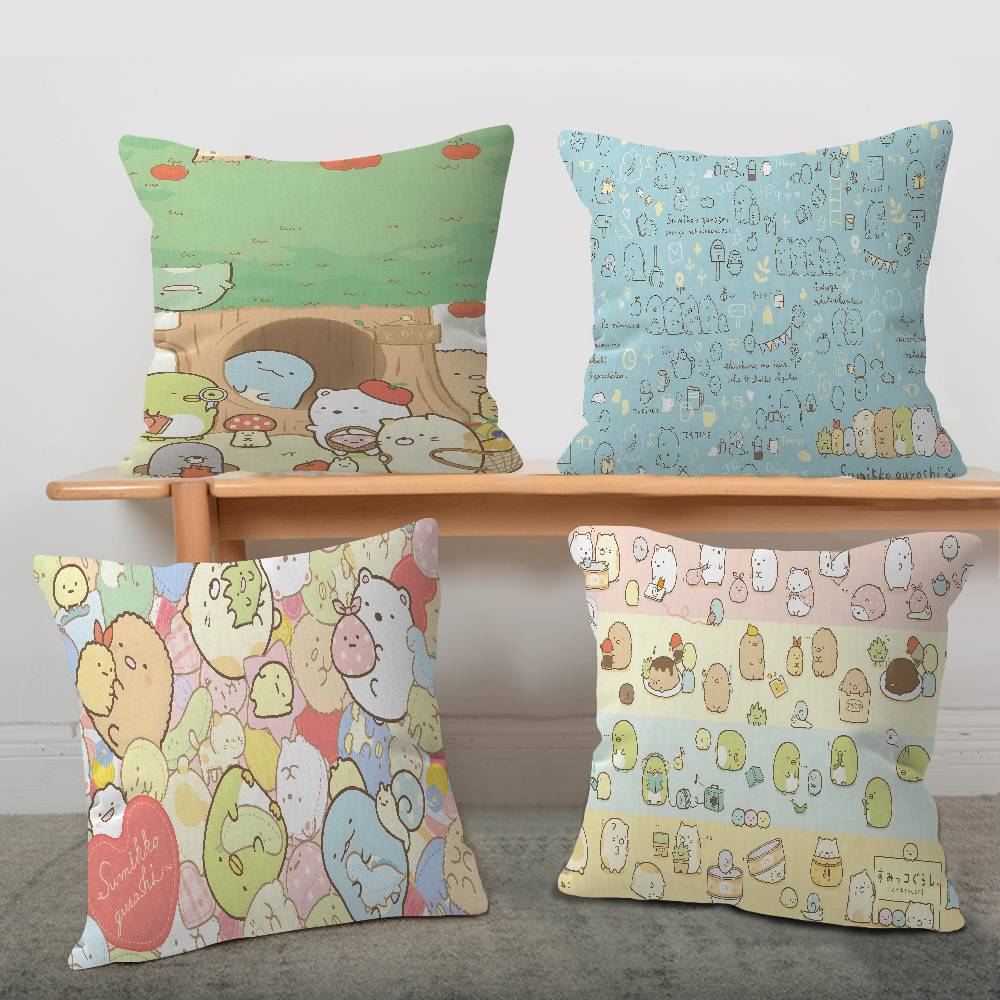 Cartoon S-Sumikko Cute G-Gurashis Pillow Cover Sofa Cushion Cover Home Room Decoration Children Gift