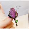 Luxury Crystal Vintage Roses Brooch for Women Shiny Rhinestone Brooches Pin Banquet Wedding Party Charm Jewelry