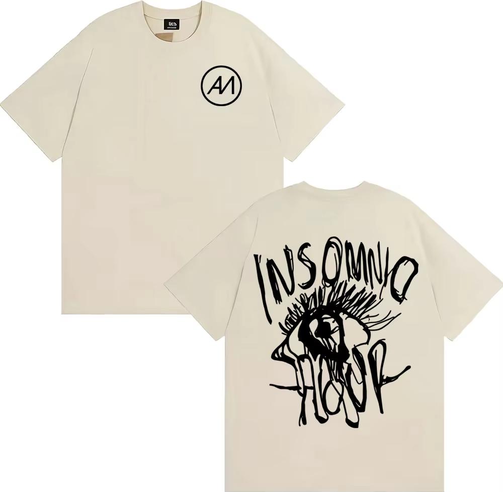 Singer Abraham Mateo Insomnio Tour 2025 Merch T-shirt Men Women Fashion Hip Hop Streetwear T Shirts Casual Comfort Loose T Shirt