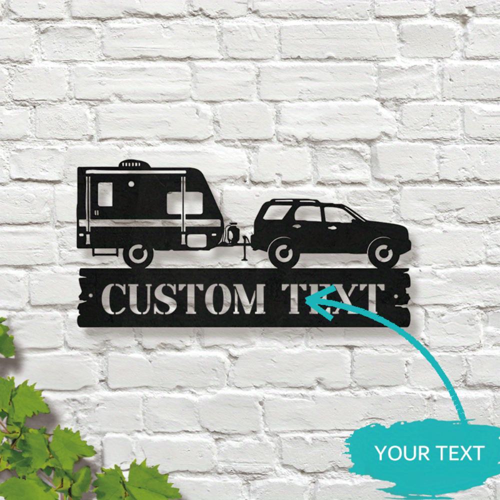 Unique Custom Camper Van Forest Camping Metal Plaque Wall Decor Home Office Bar Kitchen
