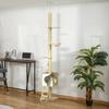 Cat tree, ceiling-high, cat house, two platforms, hammock, anti-tip device, light brown+beige, 40 x 40 x 260 cm