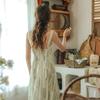 Peulaudeumali Pm_Floral Square Neck Maxi Dress_Green