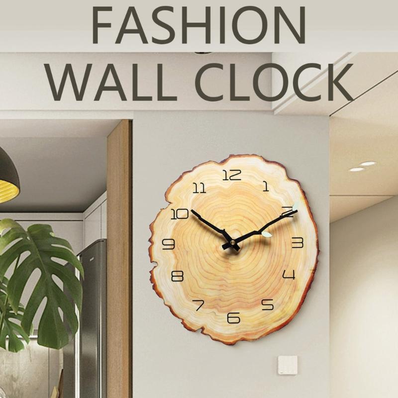 Rustikale Uhr für die Küche Dekorative Uhr Holz Wanduhren Batteriebetrieben Analog Jahresringe Wanduhr Kein Ticken