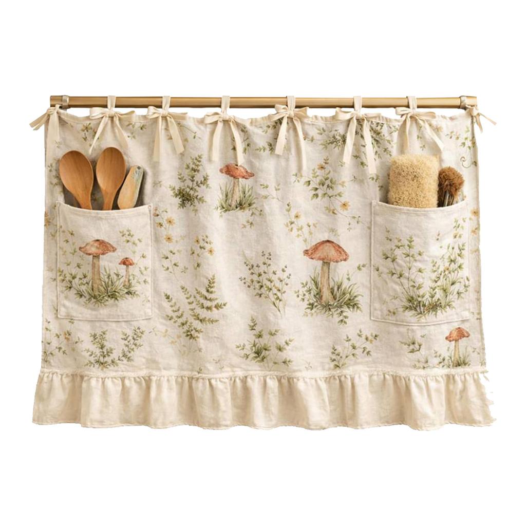 Handmade Oven Curtains with Adjustable Lace Kitchen Dishwasher Hidden Curtains for Dishwasher Washing Machine Range Hide Clutter