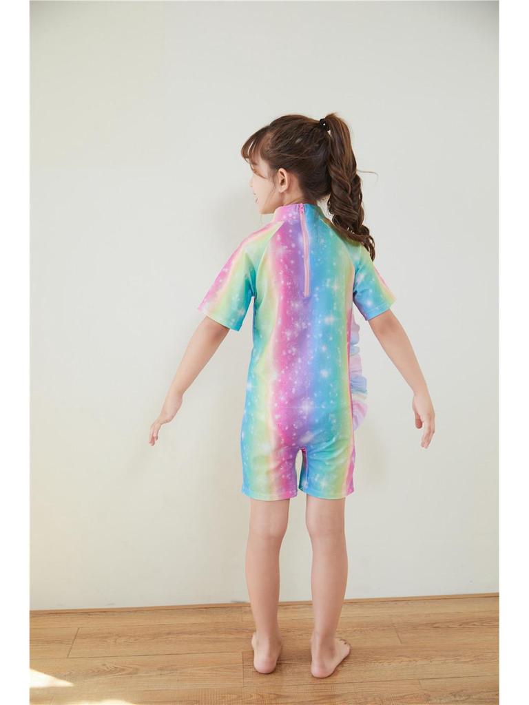 Girls' Surf Swimsuit Set with Cap