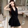 Fake two-piece suspender neck lace dress children 2026 summer new temperament pure desire spice girl waist skirt
