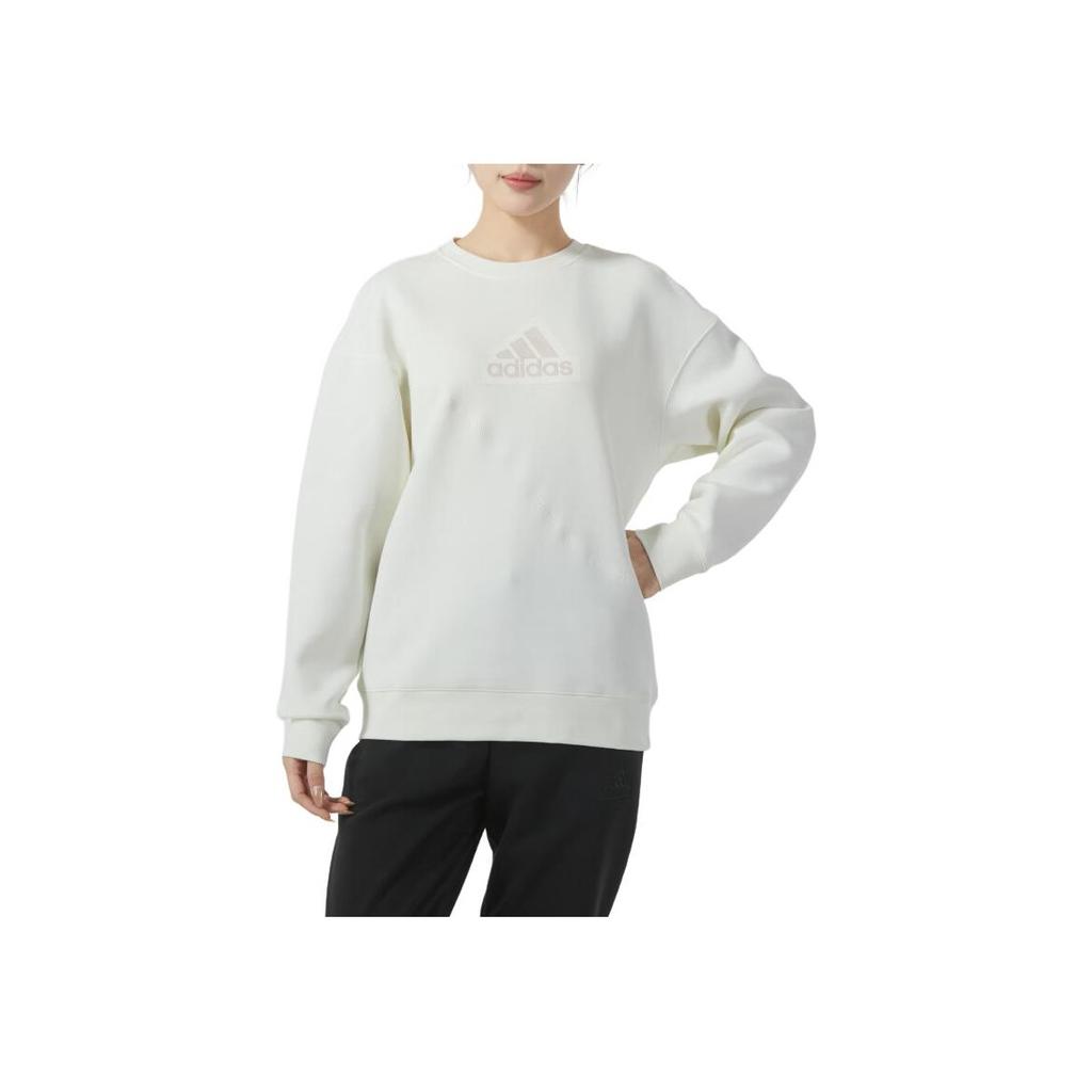 Adidas New Year Logo Print Training Warm And Comfortable Sweatshirt Women Tops White IY5388