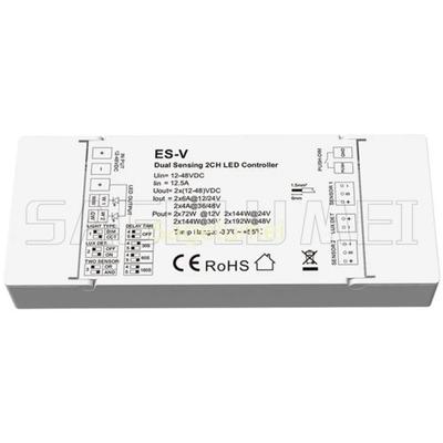 Skydance 12-48VDC ES-V Dual-Sensing 2-Kanal LED-Controller für einfarbige CCT-Streifen, angewendet für Treppenlicht, Schlafzimmer, Wohnzimmer