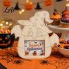 Unfinished Wood Pumpkin Decor DIY Photo Frame Wooden Halloween Picture Frame for Kids Crafts Party Activity Kit Hollow Tabletop Display Holiday Gift