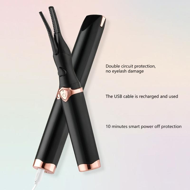 Quick Heating Lash Curler Rechargeable Mini Eyelash Styler Portable Makeup Tool for Lasting Eye Lashes Curling