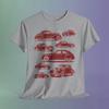 Red Vintage Car Collage Graphic Tee, Retro Automotive Shirt for Enthusiasts