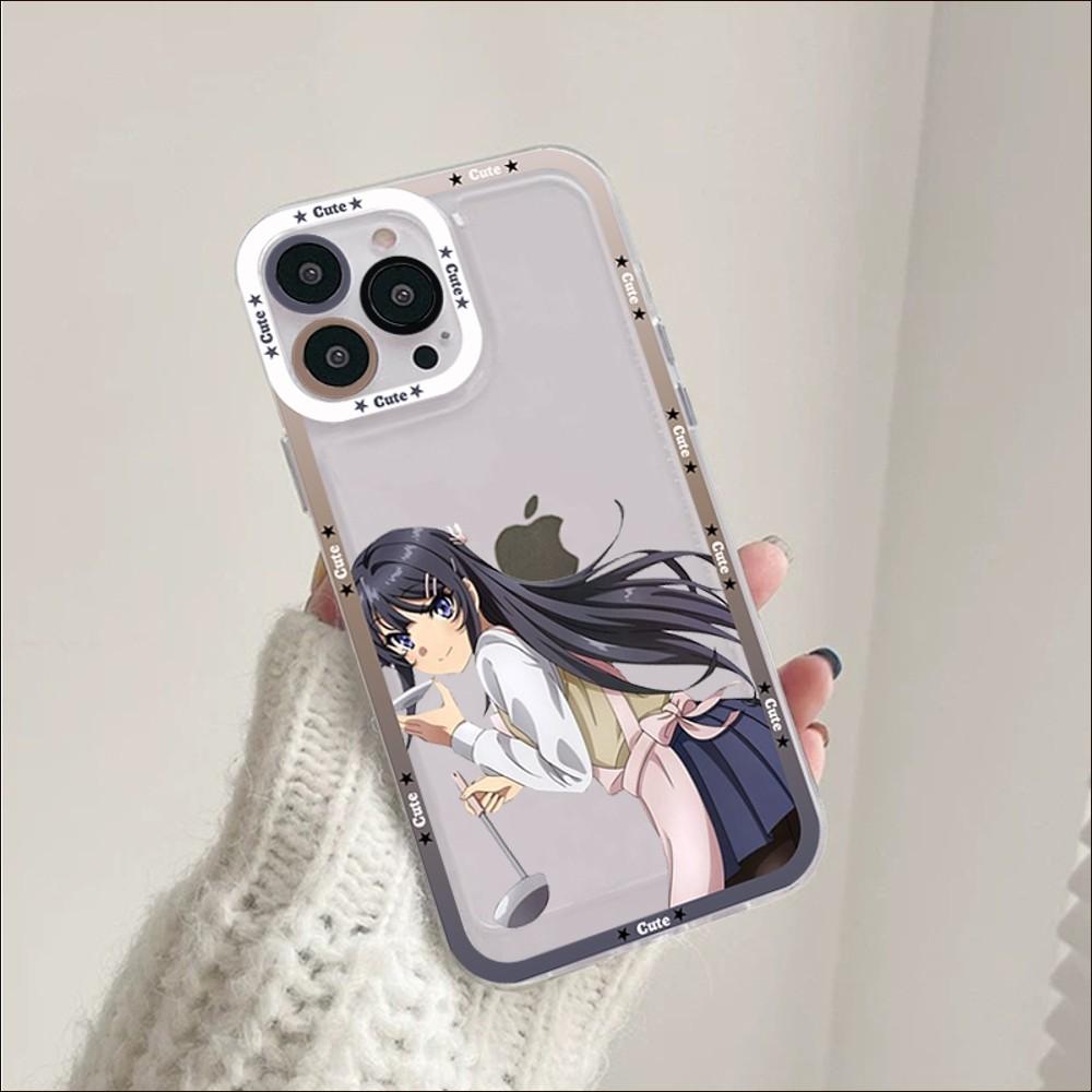 Anime Mai Sakurajima Phone Case For iPhone 14 13 12 11 Pro Max Mini X Xs XR 6 7 8 Plus SE 2020 Transparent Case
