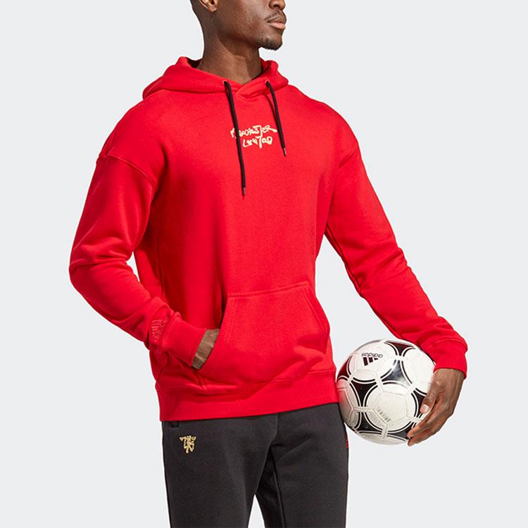 adidas Manchester United Chinese Story Soft Fleece Pullover Hoodie Men Vibrant Red HT1992