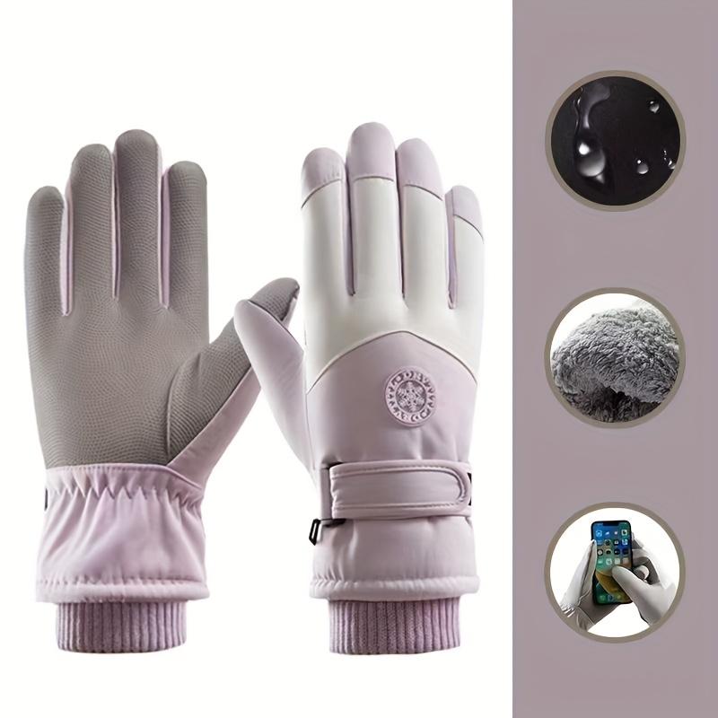 2pcs Ski Gloves for Men and Women, Winter Plus Velvet Warmth Outdoor Cycling Mountaineering Thickened High Quality Windproof Cold Protection