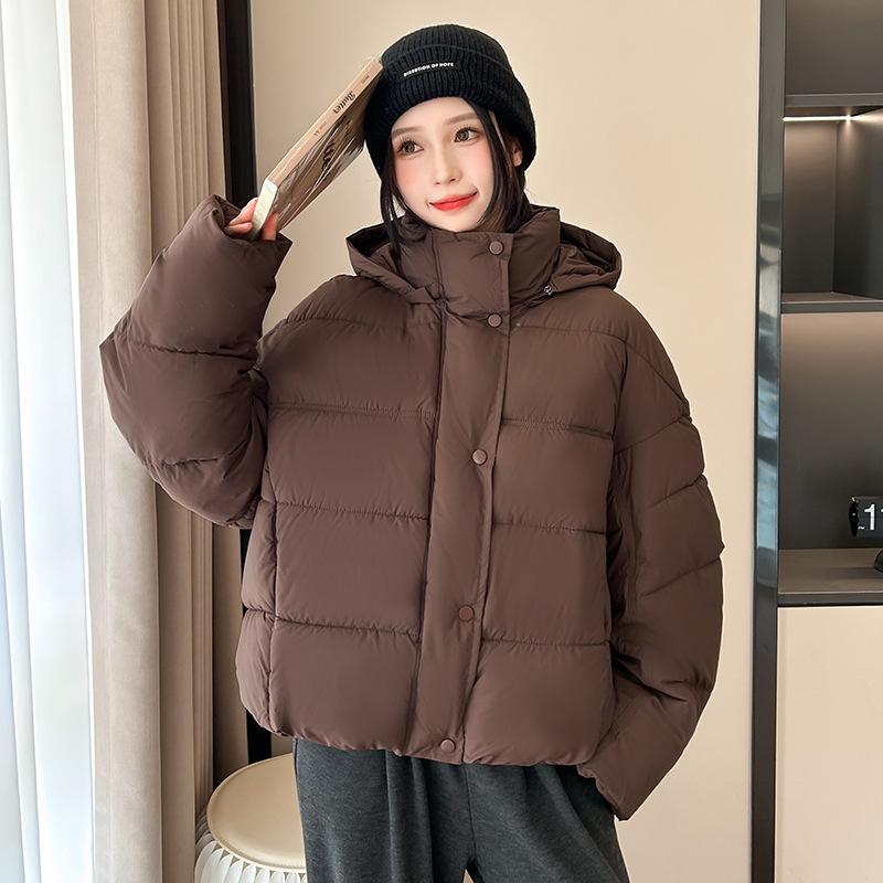 Long Sleeve Casual Short Down Cotton Clothing Women's Small Winter New Thickened Bread Clothing Jacket