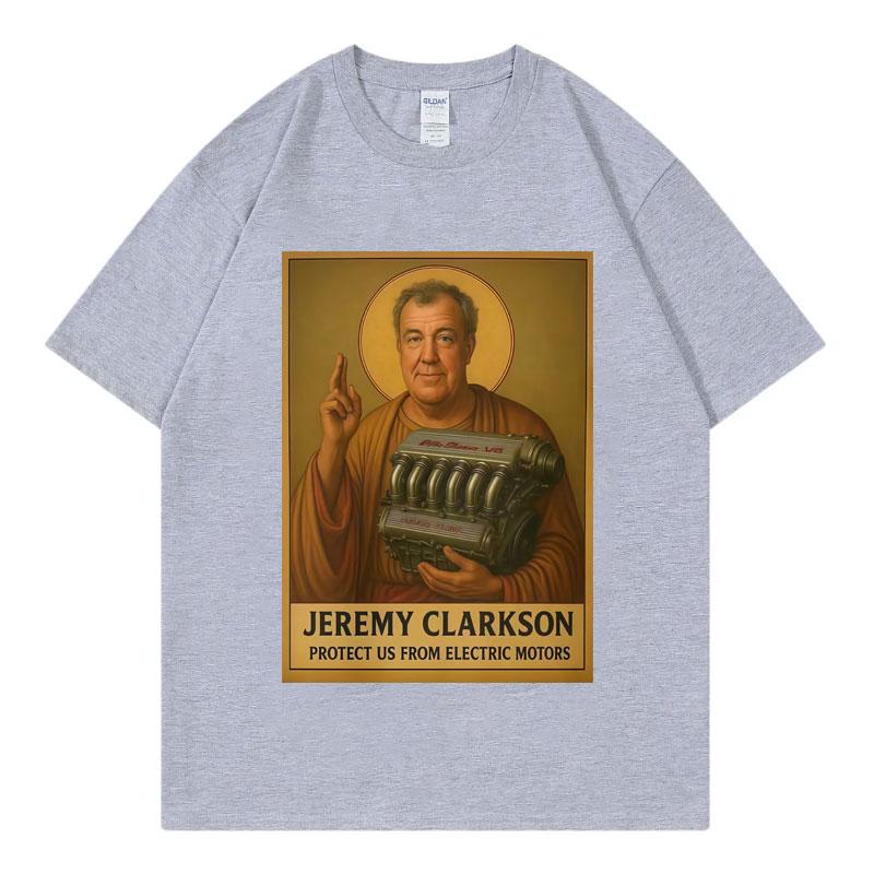 Jeremy Clarkson schützt uns vor Motorschäden T-Shirt Top Gear Lustiges Meme Muster 2025 Sommer Herren Damen Mode Lockeres T-Shirt