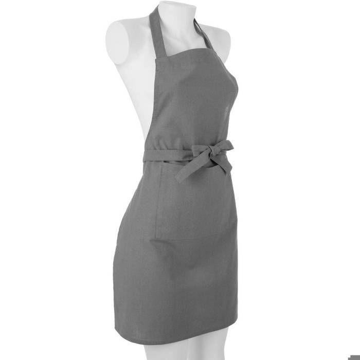 Tablier coton gris 60x80cm - Atmosphera createur d'interieur