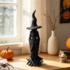 Handgemaakte Gotische Figuur voor Bureau Heksenbeeld Halloween, Hars Boom Figuur, Vintage Donkere Esthetische Sculptuur Boekenplank Fantasie Ornament Tafelblad,