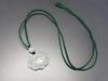 [Stone Street] Rare Jadeite Lotus Flower Carving Pendant with Green Cord Necklace