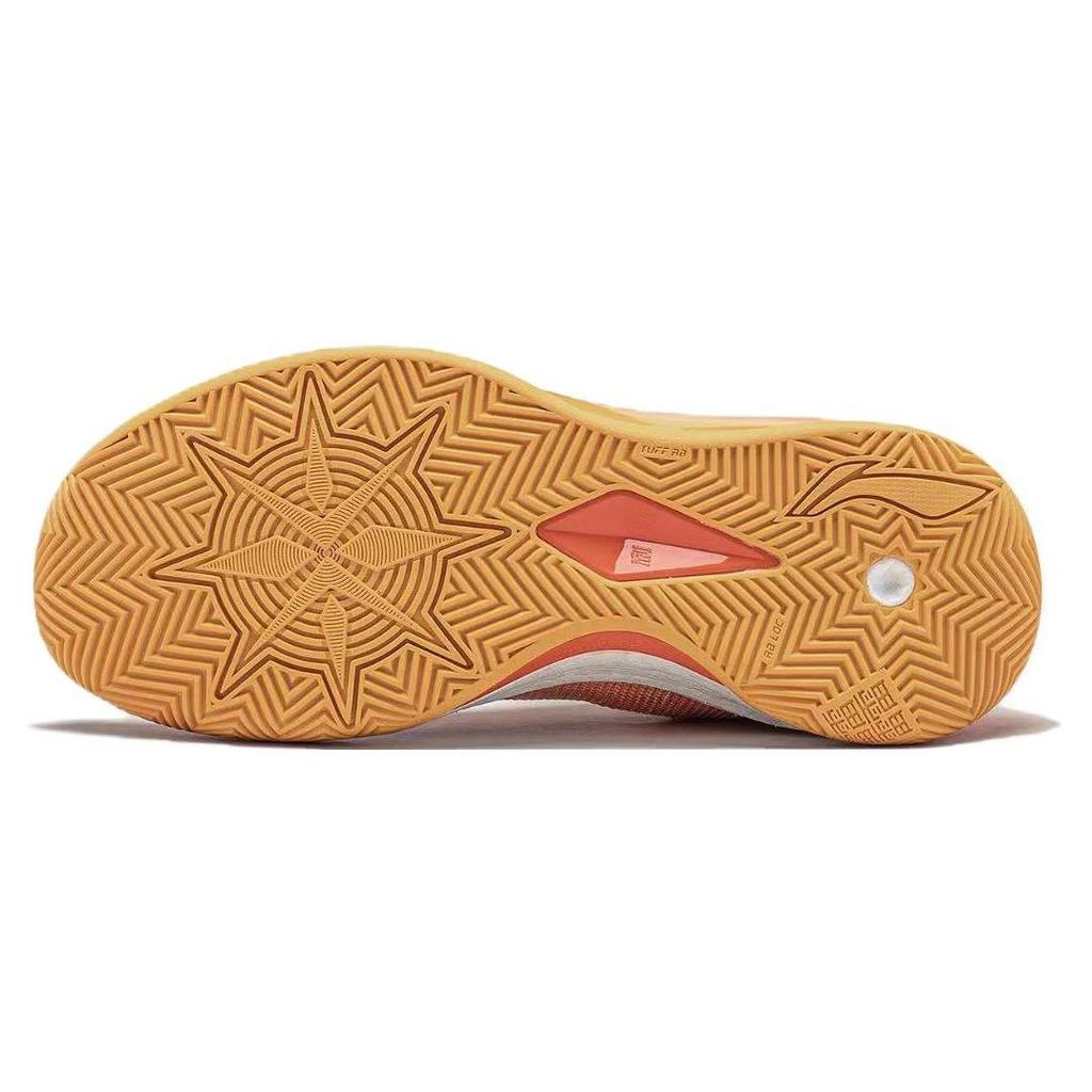 Li Ning Liren 3 V2 Evening Glow Flat Lightweight Rebound Low Top Basketball Shoes Men's Orange ABAT057-5