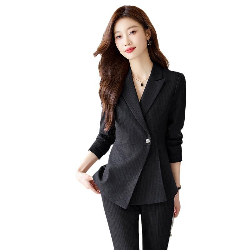 Women's High-End Business Formal Wear: Long Sleeve Suit Set for Spring/Autumn