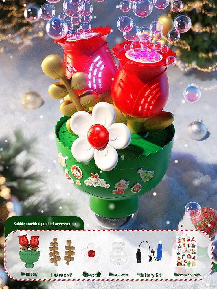 Children s Christmas Multi-Hole Electric Bubble Machine - Automatic Colorful Bubble Blower