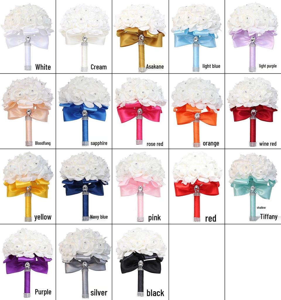 Multicolor PE Foam Bridesmaid Hand Bouquet for Weddings